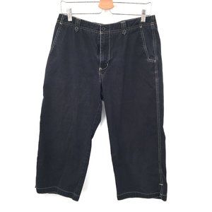 Royal Robbins Outdoor Goddess wide leg cropped canvas pant black hiking 10 women